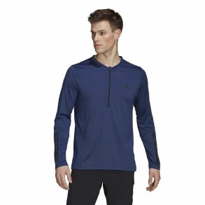 Langrmet T-shirt til Mnd Adidas Training 1/4-Zip Mrkebl