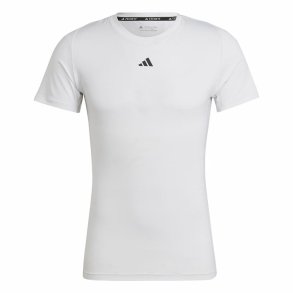 Kortrmet T-shirt til Mnd Adidas Techfit Training Hvid