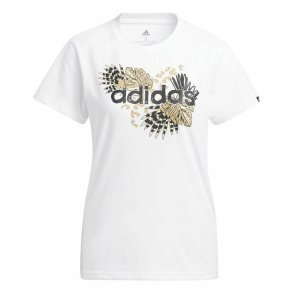Langrmet T-shirt til Kvinder Adidas Print Graphic Hvid