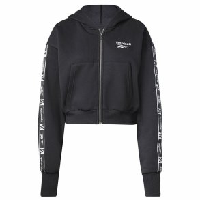Sportsjakke til damer Reebok Tape Pack Full Zip Sort
