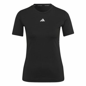 Kortrmet T-shirt til Kvinder Adidas Techfit Sort