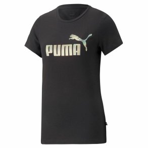Kortrmet T-shirt til Kvinder Puma Essentials+ Nova Shine Sort