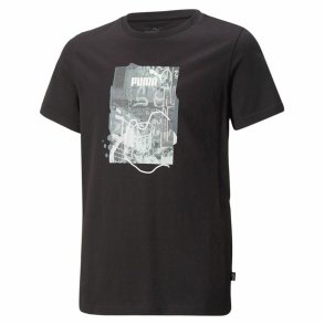 Kortrmet T-shirt til Brn Puma Essentials+ Street Art Grap Sort