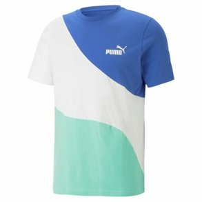 Kortrmet T-shirt til Mnd Puma  Power Cat Bl