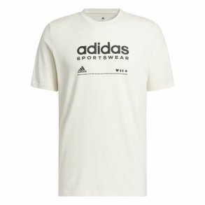 Kortrmet T-shirt til Mnd Adidas Lounge Hvid