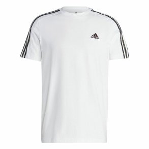 Kortrmet T-shirt til Mnd Adidas Essentials Single 3S Hvid