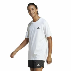 Kortrmet T-shirt til Mnd Adidas Essentials Hvid