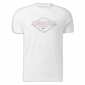Kortrmet T-shirt til Mnd Reebok Graphic Series Hvid