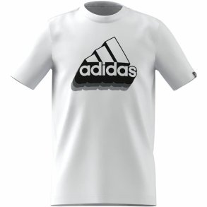 Kortrmet T-shirt til Brn Adidas B Bos Retro Hvid