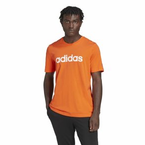 Kortrmet T-shirt til Mnd Adidas  Essentials Embroidered Linear Orange