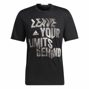 Kort�rmet T-shirt til M�nd Adidas HIIT Sort