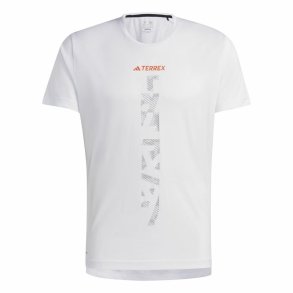 Kortrmet T-shirt til Mnd Adidas Agr Shirt Hvid