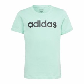 B�rne Kort�rmet T-shirt Adidas Linear Logo Gr�n Akvamarin
