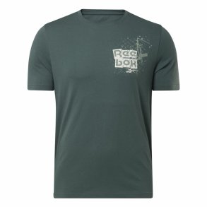 Kort�rmet T-shirt til M�nd Reebok Graphic Series Gr�n