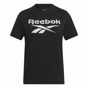 Kortrmet T-shirt til Kvinder Reebok Identity Big Logo Sort