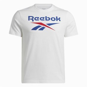 Kortrmet T-shirt til Mnd Reebok Identity Big Stacked Logo Hvid
