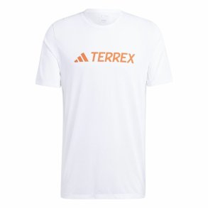Kortrmet T-shirt til Mnd Adidas Mt Log Tech Hvid
