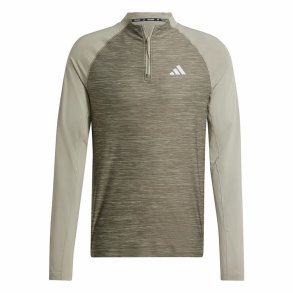 Langrmet T-shirt til Mnd Adidas Gym+ 3 Bandas 1/4Zip Brun