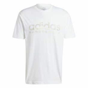 Kortrmet T-shirt til Mnd Adidas House Of Tiro Summer Linear Graphic Hvid