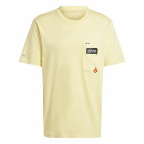 Kortrmet T-shirt til Mnd Adidas Remoji Pocket Graphic Gul Gylden