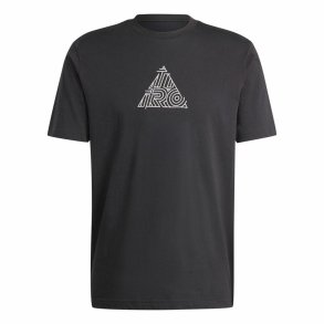 Kortrmet T-shirt til Mnd Adidas House Of Tiro Metallic Graphic Sort
