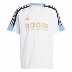 Kortrmet T-shirt til Mnd Adidas Tiro Nations Hvid