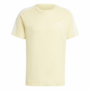 Kortrmet T-shirt til Mnd Adidas Essentials Single Jersey 3-Stripes Gul