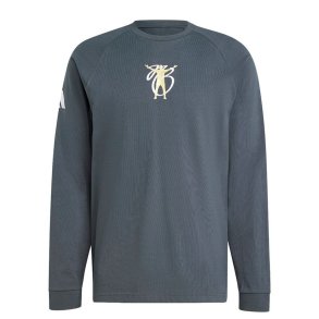 Lang�rmet T-shirt til M�nd Adidas JM9351 M�rkegr� (XS)