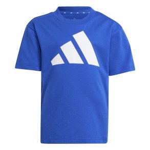 B�rne Kort�rmet T-shirt Adidas Big Logo Bl� Hvid