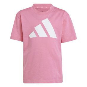 B�rne Kort�rmet T-shirt Adidas Essentials Big Logo Hvid Pink