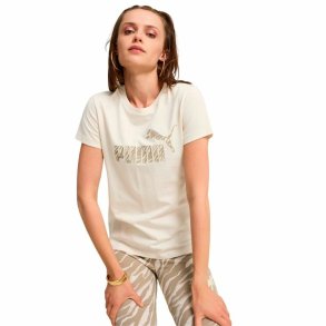 Kortrmet T-shirt til Kvinder Puma Essentials + Animal