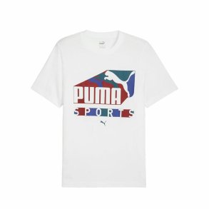 Kortrmet T-shirt til Mnd Puma Hvid