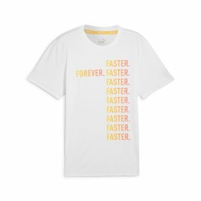 Kortrmet Sport T-shirt Puma Run Favorites Forever Faster Hvid