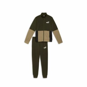 Trningsdragt til brn Puma Colorblock Poly Suit Khaki Oliven