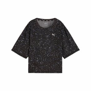 Kortrmet T-shirt til Kvinder Puma Sort