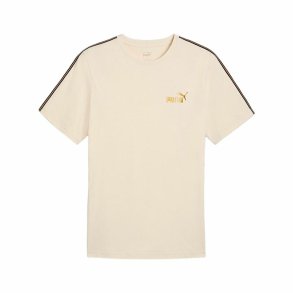 Kortrmet T-shirt til Mnd Puma Ess Tape Minimal Gold Beige