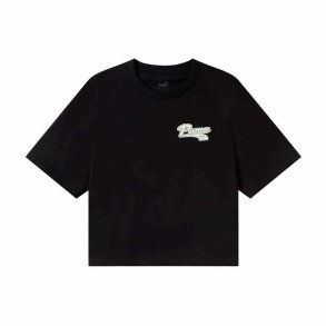 Kortrmet T-shirt til Kvinder Puma Sort