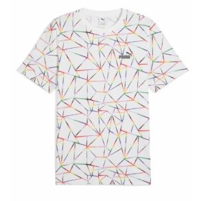 Kort�rmet T-shirt til M�nd Puma LOVE UNITED AOP Tee   684700 02 Hvid