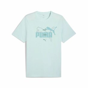 Kort�rmet T-shirt til M�nd Puma Essentials Logo Lab Summer Lysebl�