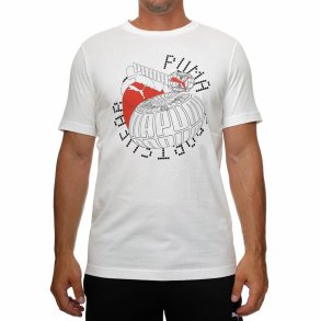 Kort�rmet T-shirt til M�nd Puma Grpahics Execution Hvid