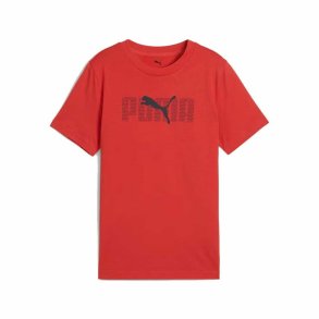 B�rne Kort�rmet T-shirt Puma Essentials Logo Lab B R�d