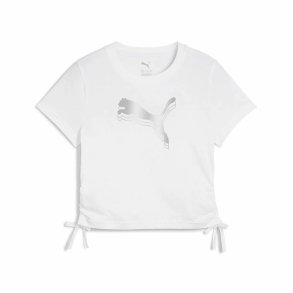 Brne Kortrmet T-shirt Puma Essentials Metallic Knotted Hvid