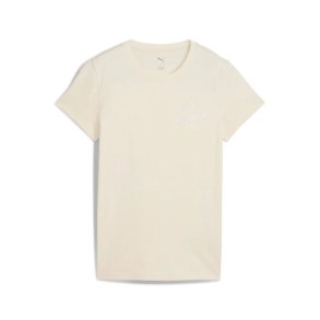 Kort�rmet T-shirt til Kvinder Puma Essentials Script Beige