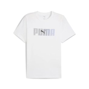 Kort�rmet T-shirt til M�nd Puma Essentials Logo Lab Hvid
