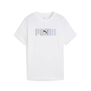 B�rne Kort�rmet T-shirt Puma Essentials Logo Lab B Hvid