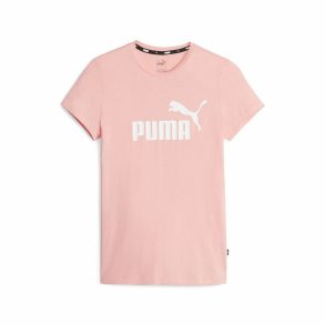 Kort�rmet T-shirt til Kvinder Puma Ess Logo Lyser�d