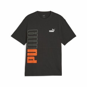 Kortrmet T-shirt til Mnd Puma Power Colorblock Sort