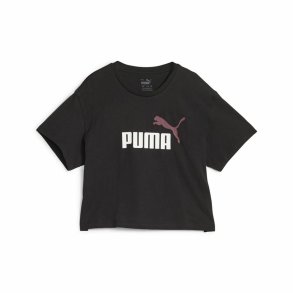 B�rne Kort�rmet T-shirt Puma Girls Logo Cropped Sort