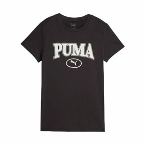 Kortrmet T-shirt til Kvinder Puma Squad Graphicc Sort