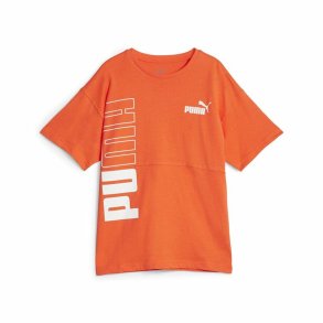 Brne Kortrmet T-shirt Puma Power Colorblock Mrk orange